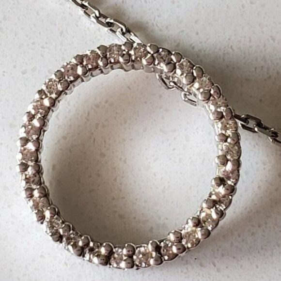 14k White Gold Diamond Infinity Love Circle Pendant Necklace 0.81TCW, 16in - Picture 1 of 5